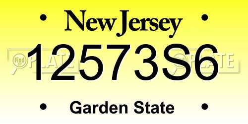12573S6 New Jersey License Plate