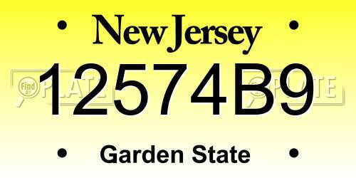 12574B9 New Jersey License Plate