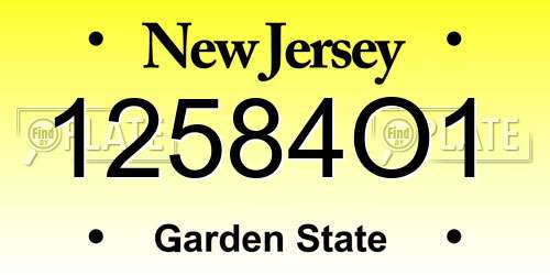12584O1 New Jersey License Plate