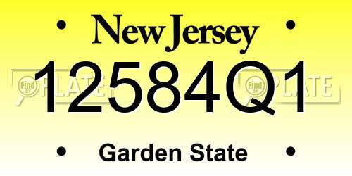 12584Q1 New Jersey License Plate