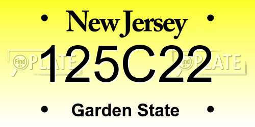 125C22 New Jersey License Plate