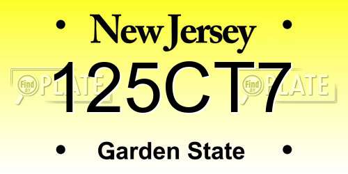 125CT7 New Jersey License Plate