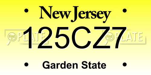 125CZ7 New Jersey License Plate