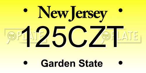 125CZT New Jersey License Plate