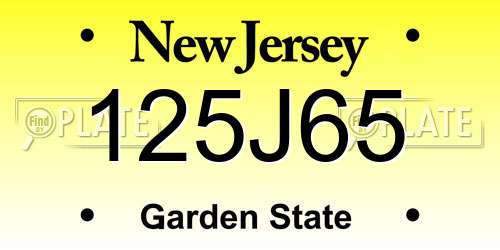 125J65 New Jersey License Plate