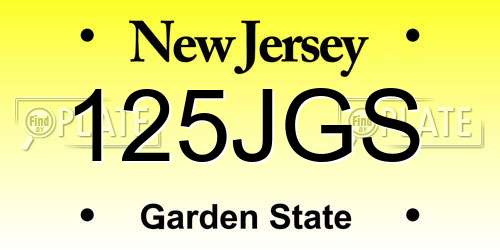 125JGS New Jersey License Plate
