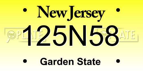 125N58 New Jersey License Plate