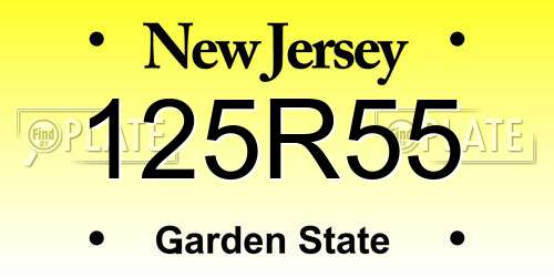 125R55 New Jersey License Plate