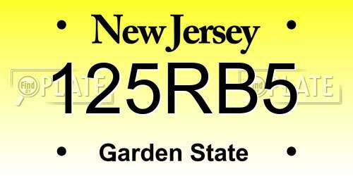 125RB5 New Jersey License Plate