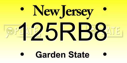 125RB8 New Jersey License Plate