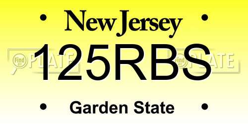 125RBS New Jersey License Plate