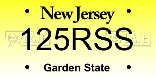 125RSS New Jersey License Plate