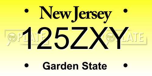 125ZXY New Jersey License Plate