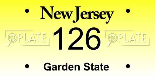 126 New Jersey License Plate