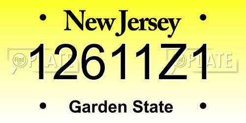 12611Z1 New Jersey License Plate