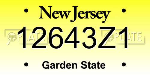 12643Z1 New Jersey License Plate