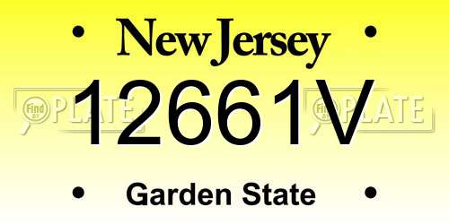12661V New Jersey License Plate