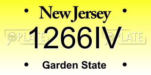 1266IV New Jersey License Plate