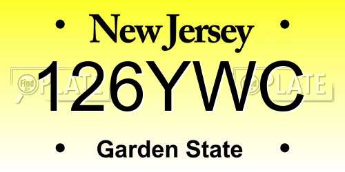 126YWC New Jersey License Plate