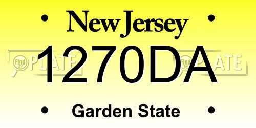 1270DA New Jersey License Plate