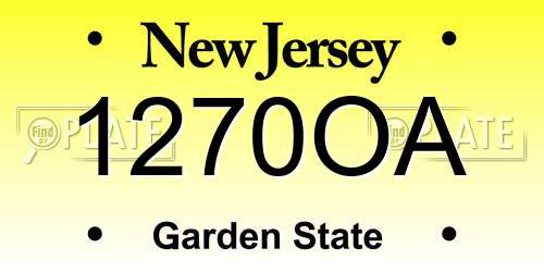 1270OA New Jersey License Plate