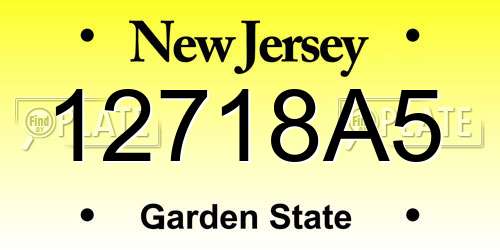 12718A5 New Jersey License Plate