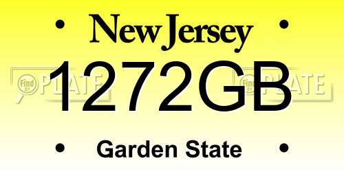 1272GB New Jersey License Plate