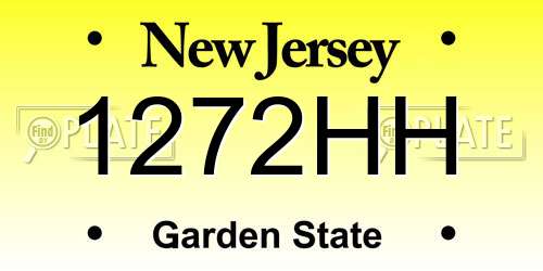 1272HH New Jersey License Plate