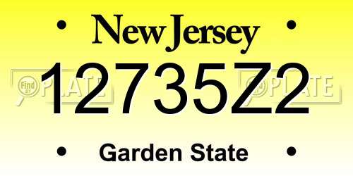 12735Z2 New Jersey License Plate