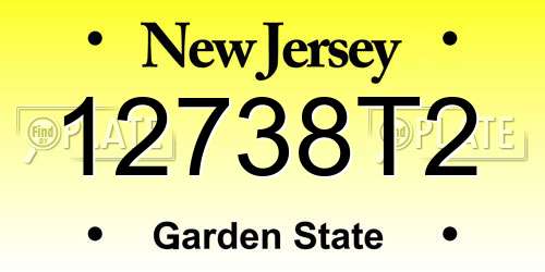 12738T2 New Jersey License Plate