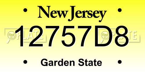 12757D8 New Jersey License Plate