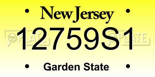 12759S1 New Jersey License Plate