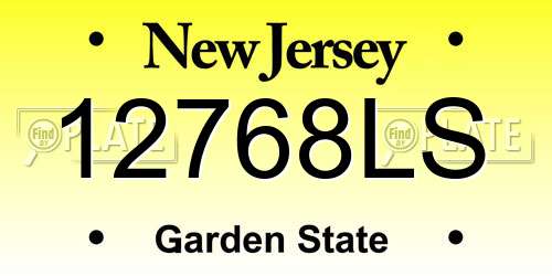 12768LS New Jersey License Plate