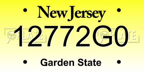 12772G0 New Jersey License Plate