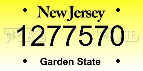 1277570 New Jersey License Plate
