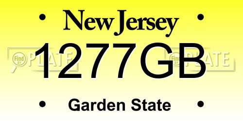1277GB New Jersey License Plate