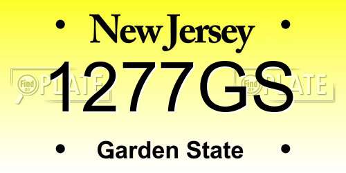 1277GS New Jersey License Plate