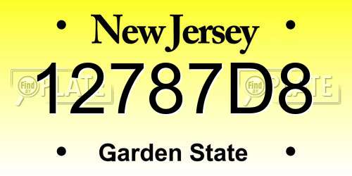12787D8 New Jersey License Plate