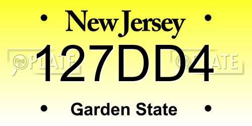 127DD4 New Jersey License Plate