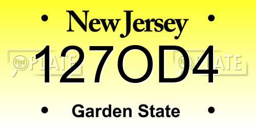 127OD4 New Jersey License Plate
