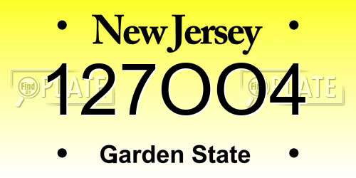 127OO4 New Jersey License Plate