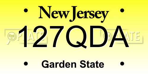 127QDA New Jersey License Plate