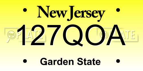 127QOA New Jersey License Plate