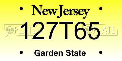 127T65 New Jersey License Plate