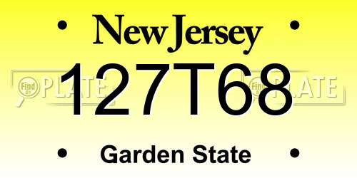 127T68 New Jersey License Plate