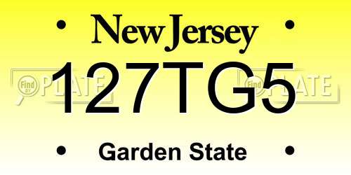 127TG5 New Jersey License Plate