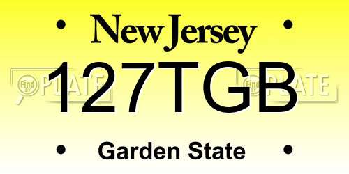127TGB New Jersey License Plate