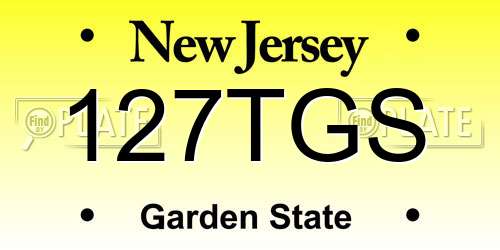 127TGS New Jersey License Plate