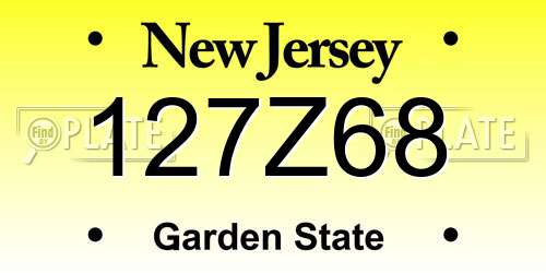 127Z68 New Jersey License Plate