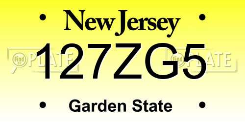 127ZG5 New Jersey License Plate